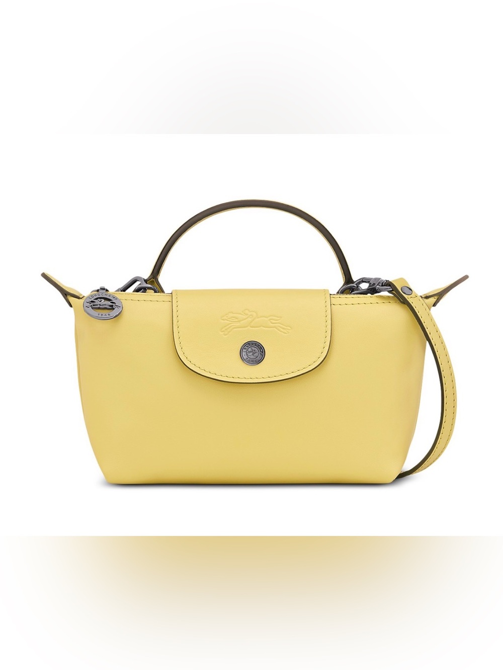 NWT Longchamp Le Pliage Mini Top-Handle Crossbody Bag in Soft Yellow
